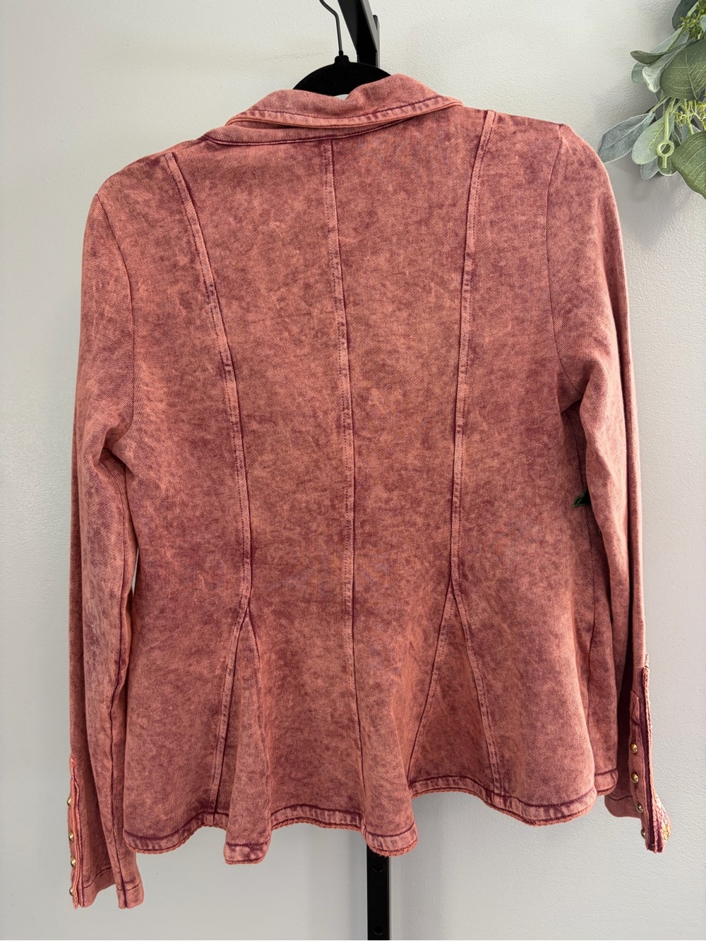 NWOT Aratta Silent Journey- Marion Mineral Wash Colonel Jacket with Embroidery - Picture 4 of 16